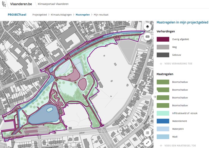 Afbeelding ingetekende maatregelen projecttool