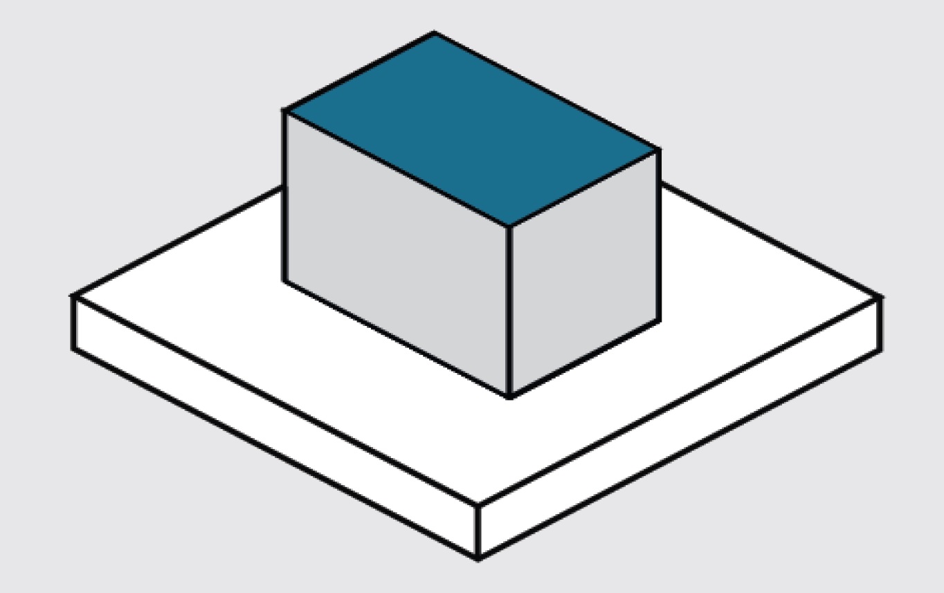 Pictogram PROJECTtool voor een blauwgroen dak